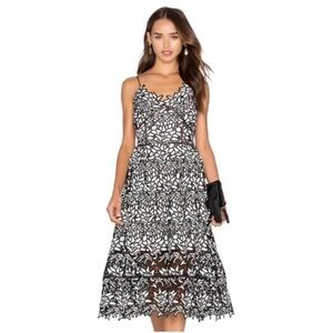 Elliatt Paradise Black Crochet Lace Dress Black White Medium Feminine Wedding